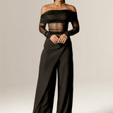 Regina Off-Shoulder Mesh Top (Black)