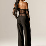 Regina Off-Shoulder Mesh Top (Black)