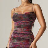 Toira Floral Ruched Midi Dress (Print)