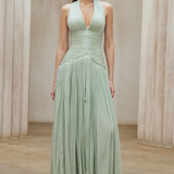 Uranie Mint Green Gathered Maxi Dress