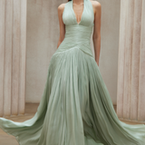 Uranie Mint Green Gathered Maxi Dress