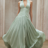 Uranie Mint Green Gathered Maxi Dress