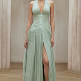 Uranie Mint Green Gathered Maxi Dress