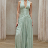 Uranie Mint Green Gathered Maxi Dress