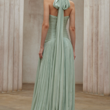 Uranie Mint Green Gathered Maxi Dress