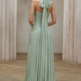 Uranie Mint Green Gathered Maxi Dress