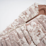 Valérie white floral lace mesh maxi dress